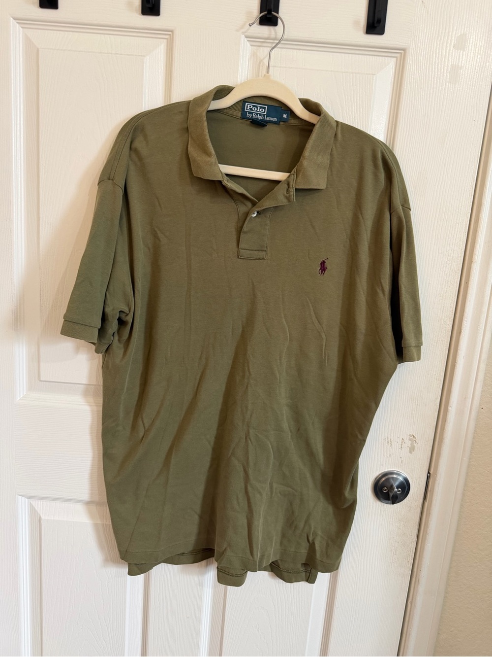 Ralph Lauren Men's Polo in Olive with Purple Pony